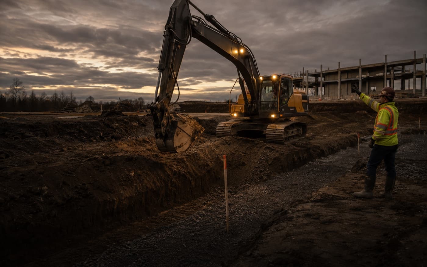 Excavation, grading, and coordinated site preparation